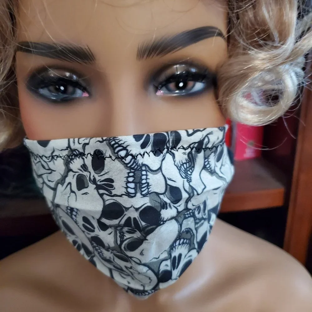 Pile of Skulls Cloth Face Mask with Filters